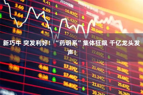 新巧牛 突发利好！“药明系”集体狂飙 千亿龙头发声！