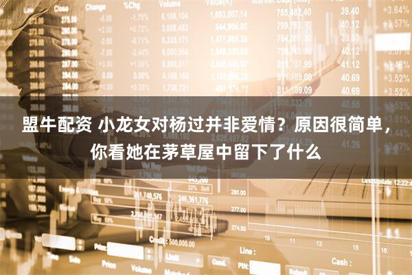 盟牛配资 小龙女对杨过并非爱情？原因很简单，你看她在茅草屋中留下了什么