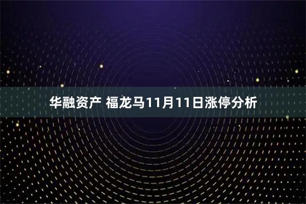 华融资产 福龙马11月11日涨停分析