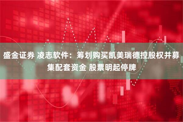盛金证券 凌志软件：筹划购买凯美瑞德控股权并募集配套资金 股票明起停牌