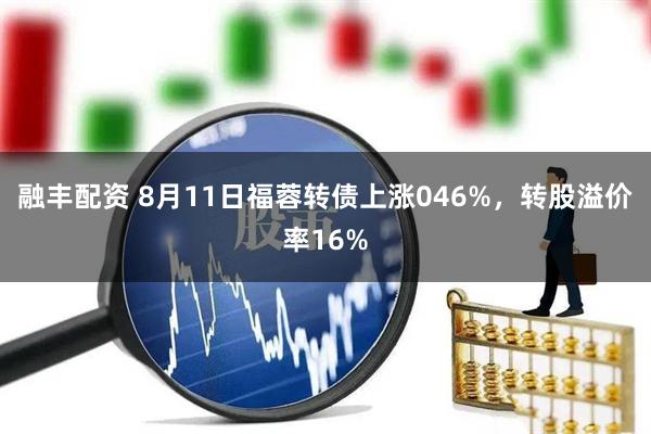 融丰配资 8月11日福蓉转债上涨046%，转股溢价率16%